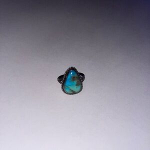 Country Turquoise Ring! Can be sized! Beautiful real polished turquoise piece.
